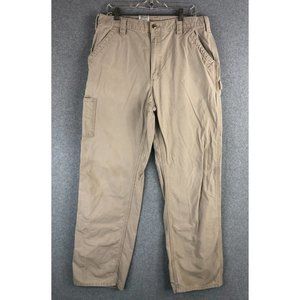 Carhartt Pants Mens 36 x 34 Brown/Tan Original Dungaree Fit Work Cotton 1382